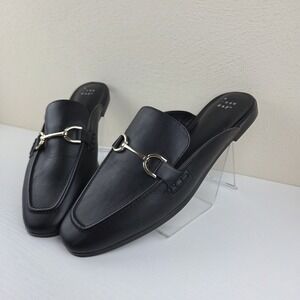 A New Day Black Sandy Mule Memory Foam Flat Women 10